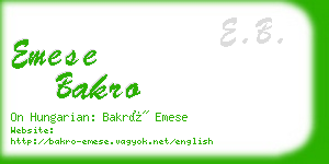 emese bakro business card